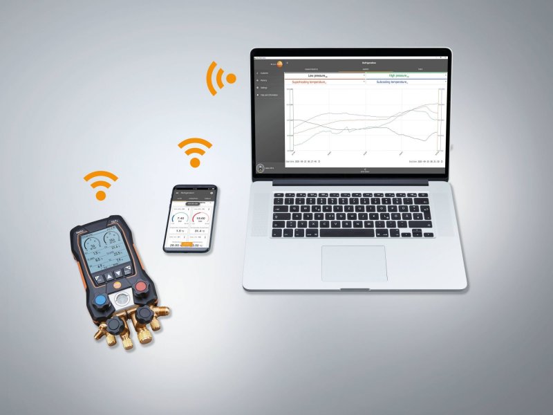 Testo 557s chytrá sada pro vakuum - Chytrý digitál Bezdrátové měření vakua a teploty Bluetooth